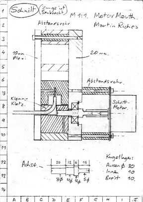 Drawing of a section through the tongue and motor