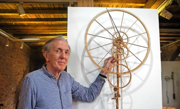 Martin Riches with a clock