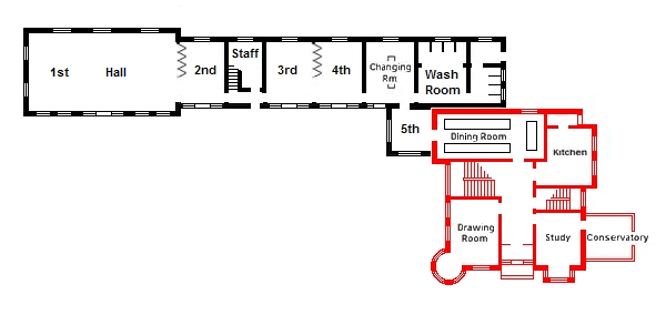 plan of the original house and school